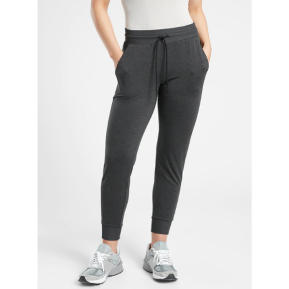 Athleta S black heather Uptempo Jogger pant legging lightweight gym work out - Picture 1 of 8